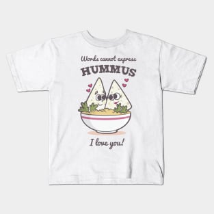 Funny Hummus Shirt Cute Pun Gift Hipster Vegan Dish Food Kids T-Shirt